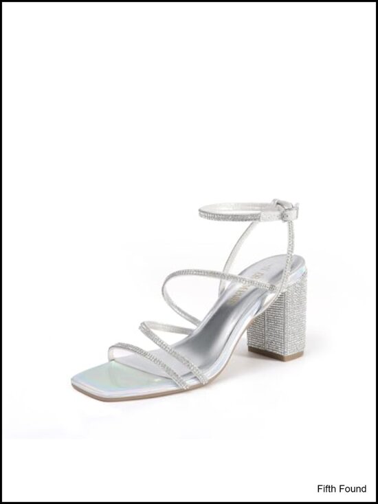 Shoes - Chunky Heel Sandals Square Toe Ankle Strap Dress Shoes